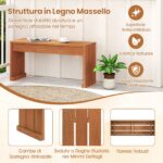 Costway Panchina da esterno con seduta a doghe in legno massello, Panca a 2 posti per ingresso giardino e gazebo - immagine 8