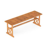 Costway Panchina da esterno in legno di acacia per 2-3 persone, Panchina senza schienale per patio giardino e veranda