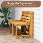 Costway Panchina esterno trasformabile 3 in 1 in legno di acacia, Set mobile esterno supporto piante per terrazzo patio e balcone Naturale - immagine 8
