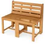 Costway Panchina esterno trasformabile 3 in 1 in legno di acacia, Set mobile esterno supporto piante per terrazzo patio e balcone Naturale - immagine 6