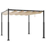 Pergola Costway 310 × 310 cm con copertura retrattile beige - immagine 3