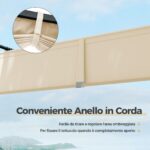 Pergola Costway 310 × 310 cm con copertura retrattile beige - immagine 7
