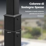 Pergola Costway 310 × 310 cm con copertura retrattile beige - immagine 9