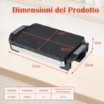 Costway Piastra elettrica 1500 w con griglia antiaderente doppia faccia, Grill per barbecue da tavolo per Interno e Esterno - immagine 8