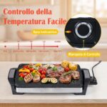 Costway Piastra elettrica 1500 w con griglia antiaderente doppia faccia, Grill per barbecue da tavolo per Interno e Esterno - immagine 2