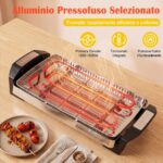 Costway Piastra elettrica 1500 w con griglia antiaderente doppia faccia, Grill per barbecue da tavolo per Interno e Esterno - immagine 3