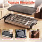 Costway Piastra elettrica 1500 w con griglia antiaderente doppia faccia, Grill per barbecue da tavolo per Interno e Esterno - immagine 4