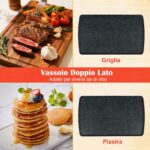 Costway Piastra elettrica 1500 w con griglia antiaderente doppia faccia, Grill per barbecue da tavolo per Interno e Esterno - immagine 5
