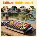 Costway Piastra elettrica 1500 w con griglia antiaderente doppia faccia, Grill per barbecue da tavolo per Interno e Esterno - immagine 6