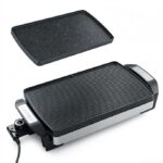 Costway Piastra elettrica 1500 w con griglia antiaderente doppia faccia, Grill per barbecue da tavolo per Interno e Esterno