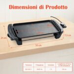 Costway Piastra elettrica con rivestimento antiaderente per interno ed esterno, Piastra grill da tavolo per bbq e campeggio - immagine 3