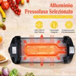 Costway Piastra elettrica con rivestimento antiaderente per interno ed esterno, Piastra grill da tavolo per bbq e campeggio - immagine 4