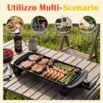 Costway Piastra elettrica con rivestimento antiaderente per interno ed esterno, Piastra grill da tavolo per bbq e campeggio - immagine 5