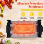 Costway Piastra grill da tavolo con rivestimento antiaderente per interno ed esterno, Piastra elettrica per bbq e campeggio Nero - immagine 4