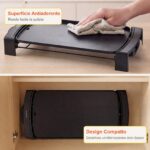 Costway Piastra grill da tavolo con rivestimento antiaderente per interno ed esterno, Piastra elettrica per bbq e campeggio Nero - immagine 5