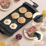 Costway Piastra grill da tavolo con rivestimento antiaderente per interno ed esterno, Piastra elettrica per bbq e campeggio Nero - immagine 9