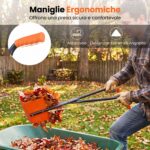 Costway Pinza raccogli fogli metallo impugnatura antiscivolo ergonomica, Rastrello fogli ganasce ampie plastica giardino prato - immagine 9