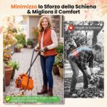 Costway Pinza raccogli fogli metallo impugnatura antiscivolo ergonomica, Rastrello fogli ganasce ampie plastica giardino prato - immagine 7