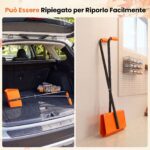 Costway Pinza raccogli fogli metallo impugnatura antiscivolo ergonomica, Rastrello fogli ganasce ampie plastica giardino prato - immagine 11