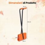 Costway Pinza raccogli fogli metallo impugnatura antiscivolo ergonomica, Rastrello fogli ganasce ampie plastica giardino prato - immagine 5