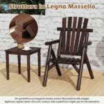 Costway Poltrona da esterno in legno con braccioli schienale alto e seduta a doghe portata 150 kg, Sedia da giardino singola Marrone - immagine 6