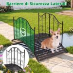 Costway Ponte da giardino in metallo con ringhiere di sicureza e decorazioni floreali, Ponticello resistente portata 150 kg 118 x 67 x 70 cm - immagine 10
