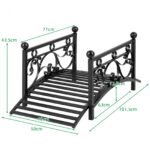 Costway Ponte da giardino in metallo con ringhiere di sicureza e decorazioni floreali, Ponticello resistente portata 150 kg 101,5 x 45 x 43,5 cm - immagine 6