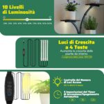 Costway Portavasi grande con luci di crescita per salotto e balcone, Supporto decorativo marrone per fiori per molteplici piante 2 Pezzi - immagine 7