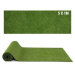 Costway Prato sintetico giardino, 5 x 1 m rotolo di erba artificiale 20 mm