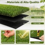 Costway Prato sintetico giardino, 5 x 1 m rotolo di erba artificiale 20 mm - immagine 9
