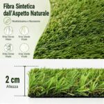 Costway Prato sintetico giardino, 5 x 1 m rotolo di erba artificiale 20 mm - immagine 8