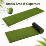 Costway Prato sintetico giardino, 5 x 1 m rotolo di erba artificiale 20 mm - immagine 5