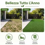 Costway Prato sintetico giardino con fori di drenaggio realistico e resistente, Tappeto manto erboso per giardino terrazza e balcone - immagine 5