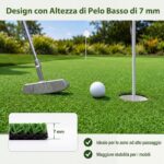 Costway Prato sintetico giardino con fori di drenaggio realistico e resistente, Tappeto manto erboso per giardino terrazza e balcone - immagine 8