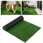 Costway Prato sintetico giardino con fori di drenaggio realistico e resistente, Tappeto manto erboso per giardino terrazza e balcone - immagine 2