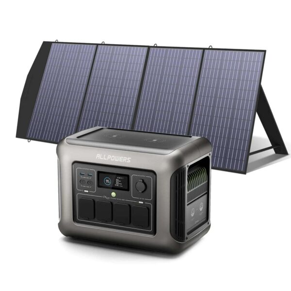 ALLPOWERS Generatore Solare 1800W (R1500 + SP033 Pannello Solare 200W) - R1500+1* (SP033 200W Pannello solare)