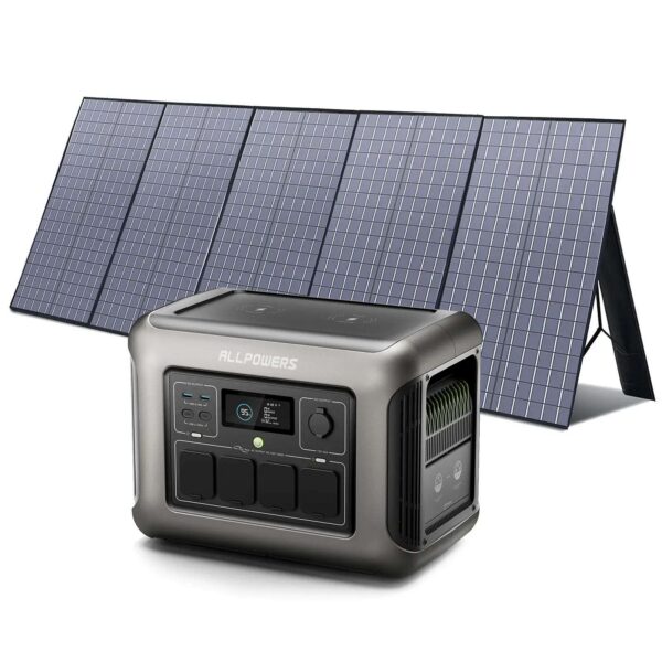 ALLPOWERS Generatore Solare 1800W (R1500 + SP037 Pannello Solare 400W) - R1500+1* (SP037 400W Pannello solare)
