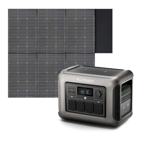 ALLPOWERS Generatore Solare 1800W (R1500 + SP039 Pannello Solare 600W) - R1500+1* (SP039 600W Pannello solare)