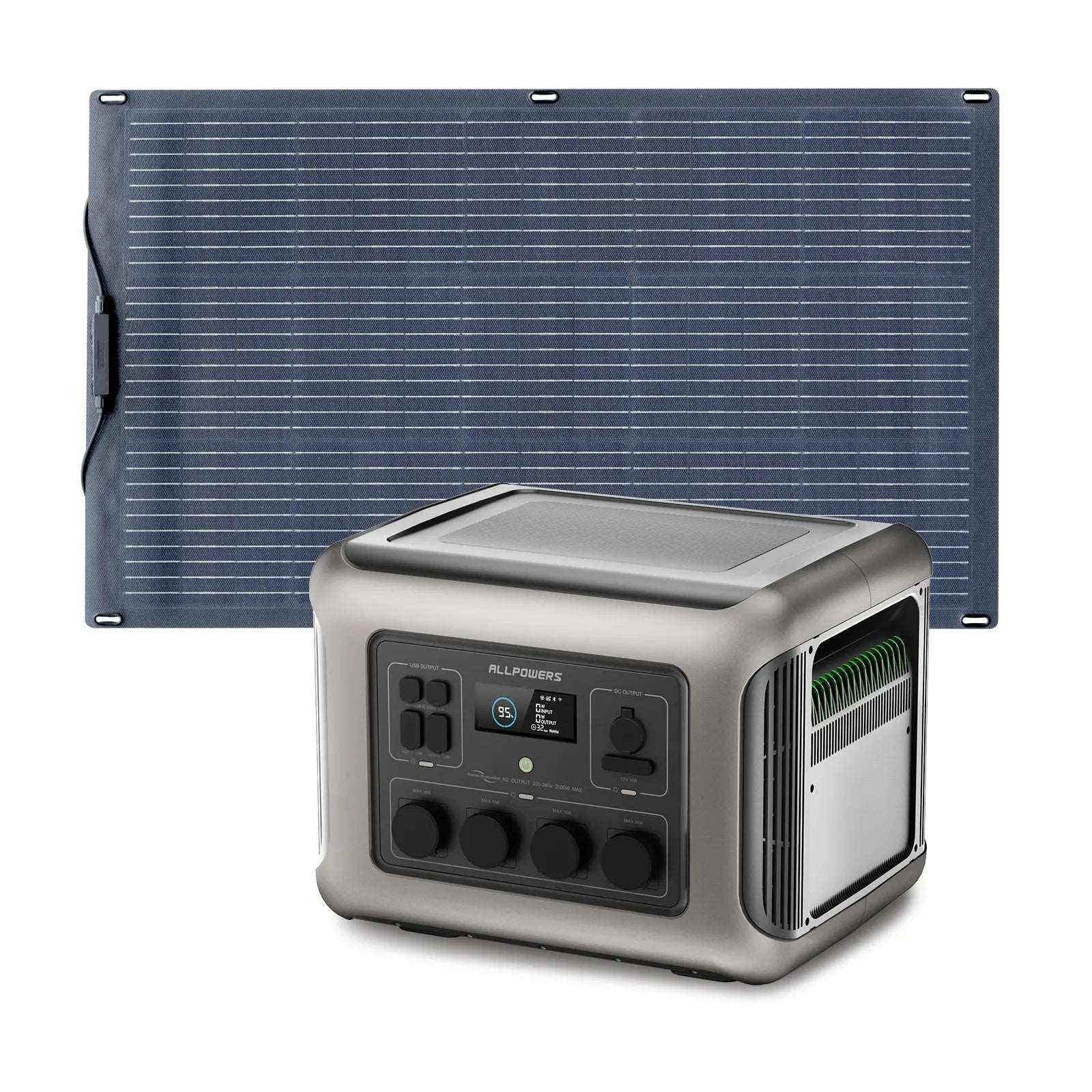 R2500_SF100EU.jpg ALLPOWERS Generatore Solare 2500W (R2500 V2 + SF100 Pannello Solare Flexible 100W) - R2500 V2+1* (SF100 100W Pannello solare)