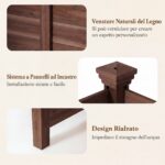 Costway Recinto da giardino in legno massello montaggio facile, Recinzione esterno a 2 pannelli schermo ventilato copri Marrone 2 Pezzi - immagine 8