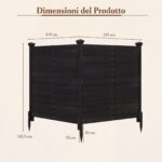Costway Recinto da giardino in legno massello montaggio facile, Recinzione esterno a 2 pannelli schermo ventilato copri Nero 2 Pezzi - immagine 6