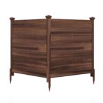 Costway Recinto da giardino in legno massello montaggio facile, Recinzione esterno a 2 pannelli schermo ventilato copri Marrone 2 Pezzi - immagine 5
