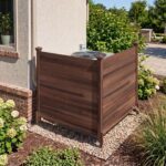 Costway Recinto da giardino in legno massello montaggio facile, Recinzione esterno a 2 pannelli schermo ventilato copri Marrone 2 Pezzi - immagine 3