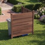 Costway Recinto da giardino in legno massello montaggio facile, Recinzione esterno a 2 pannelli schermo ventilato copri Marrone 2 Pezzi - immagine 4