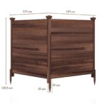 Costway Recinto da giardino in legno massello montaggio facile, Recinzione esterno a 2 pannelli schermo ventilato copri Marrone 2 Pezzi - immagine 7