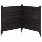 Costway Recinto da giardino in legno massello montaggio facile, Recinzione esterno a 2 pannelli schermo ventilato copri Nero 2 Pezzi - immagine 5