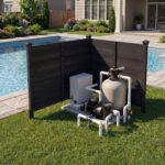 Costway Recinto da giardino in legno massello montaggio facile, Recinzione esterno a 2 pannelli schermo ventilato copri Nero 2 Pezzi - immagine 2