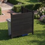 Costway Recinto da giardino in legno massello montaggio facile, Recinzione esterno a 2 pannelli schermo ventilato copri Nero 2 Pezzi - immagine 4