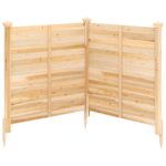 Costway Recinto da giardino in legno massello montaggio facile, Recinzione esterno a 2 pannelli schermo ventilato copri Naturale 2 Pezzi - immagine 5