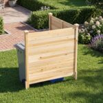 Costway Recinto da giardino in legno massello montaggio facile, Recinzione esterno a 2 pannelli schermo ventilato copri Naturale 2 Pezzi - immagine 4